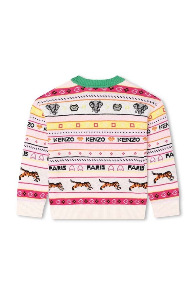 Дитячий светр з домішкою вовни Kenzo Kids колір бежевий (3516212) фото 2