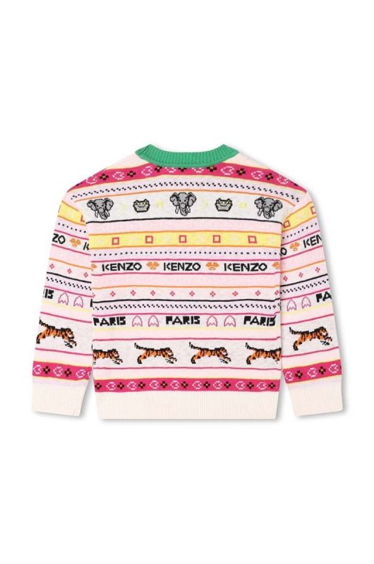 Дитячий светр з домішкою вовни Kenzo Kids колір бежевий (3516212) фото 2