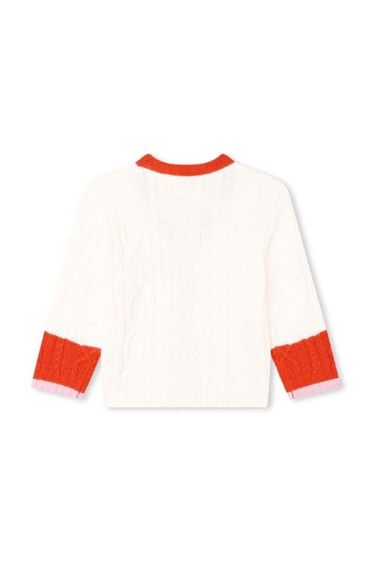 Дитячий кардиган з домішкою вовни Kenzo Kids колір білий легкий (3455317) фото 2