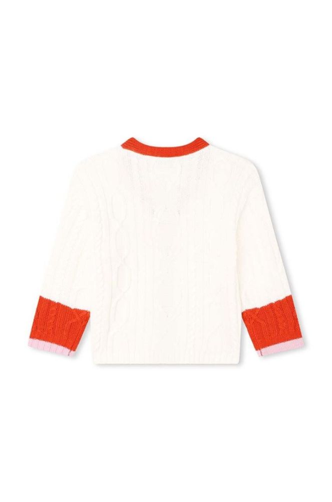 Дитячий кардиган з домішкою вовни Kenzo Kids колір білий легкий (3455337) фото 2