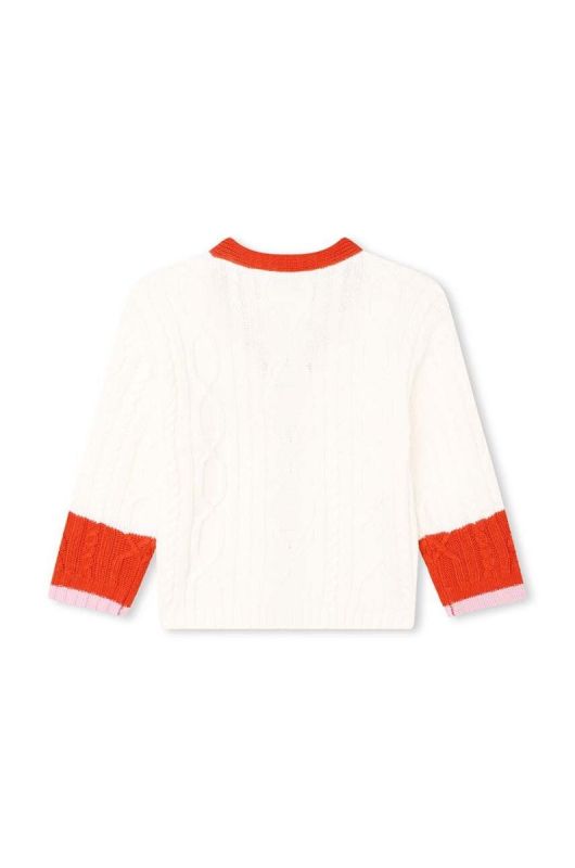 Дитячий кардиган з домішкою вовни Kenzo Kids колір білий легкий (3455337) фото 2