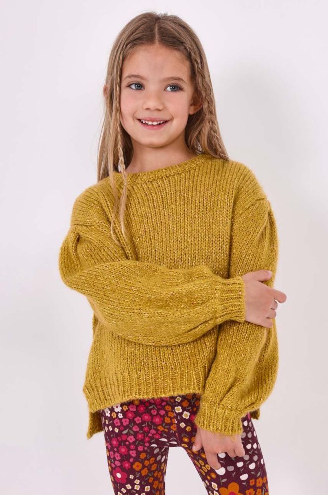 Дитячий светр з домішкою вовни Mayoral колір жовтий теплий