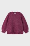 Дитячий светр з домішкою вовни Mayoral колір фіолетовий теплий