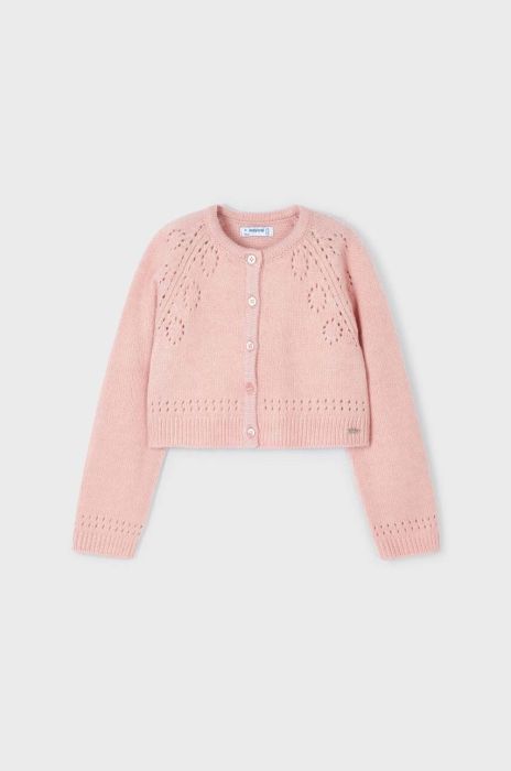 Дитячий кардиган з домішкою вовни Mayoral колір рожевий легкий (3411384)