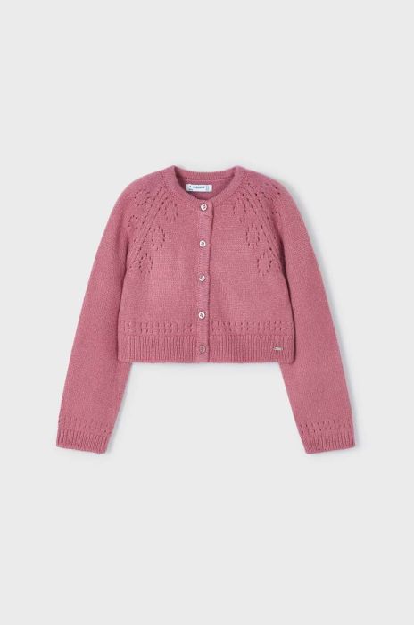 Дитячий кардиган з домішкою вовни Mayoral колір фіолетовий легкий