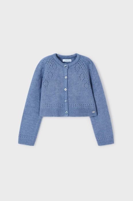 Дитячий кардиган з домішкою вовни Mayoral легкий колір блакитний