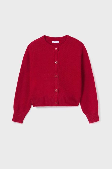 Дитячий кардиган з домішкою вовни Mayoral колір червоний легкий (3411606)