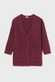 Дитячий кардиган з домішкою вовни Mayoral колір бордовий легкий