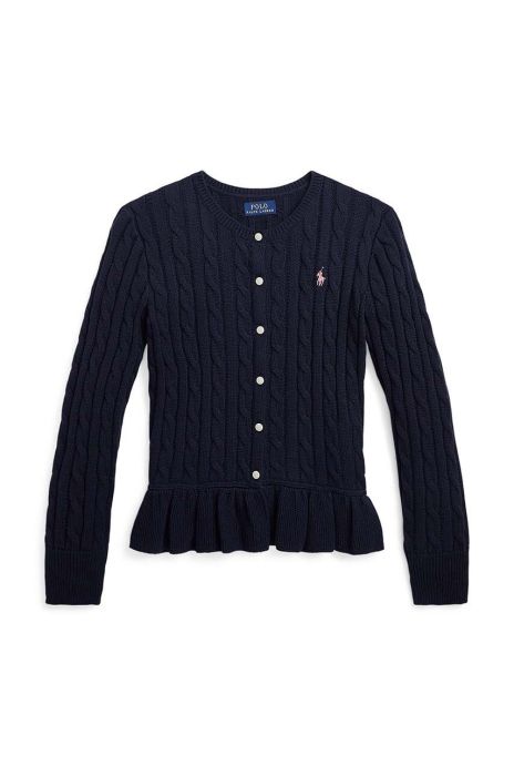 Дитячий бавовняний кардиган Polo Ralph Lauren колір синій легкий