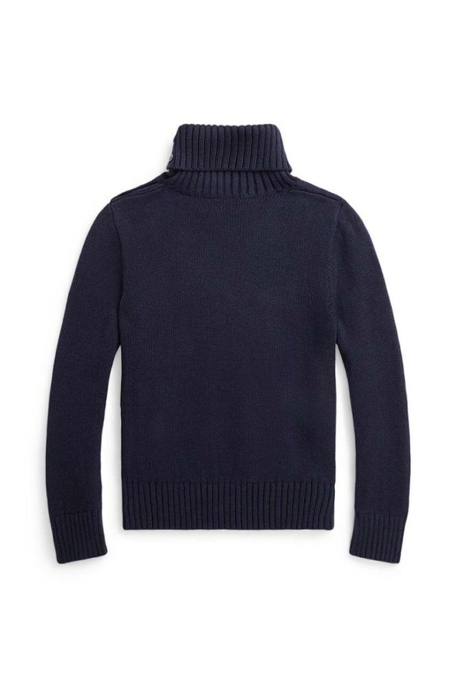 Дитячий бавовняний светр Polo Ralph Lauren колір синій теплий фото 3