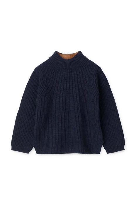 Вовняний дитячий светр Liewood колір синій