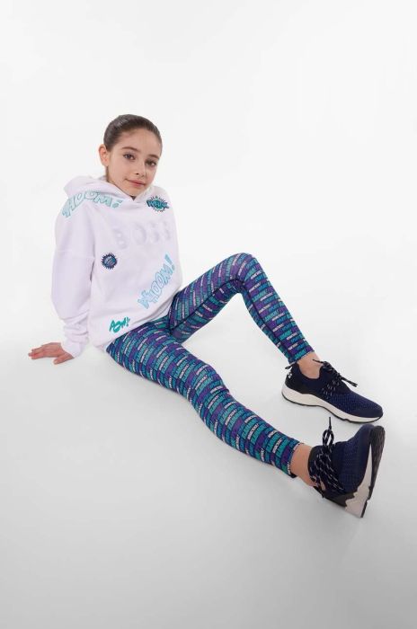 Дитяча кофта BOSS колір білий з капюшоном візерунок (3626178)