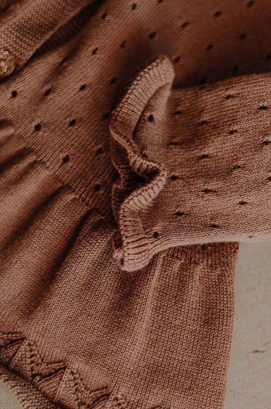 Дитячий бавовняний кардиган That's mine 022221 Pile Cardigan колір коричневий легкий фото 2