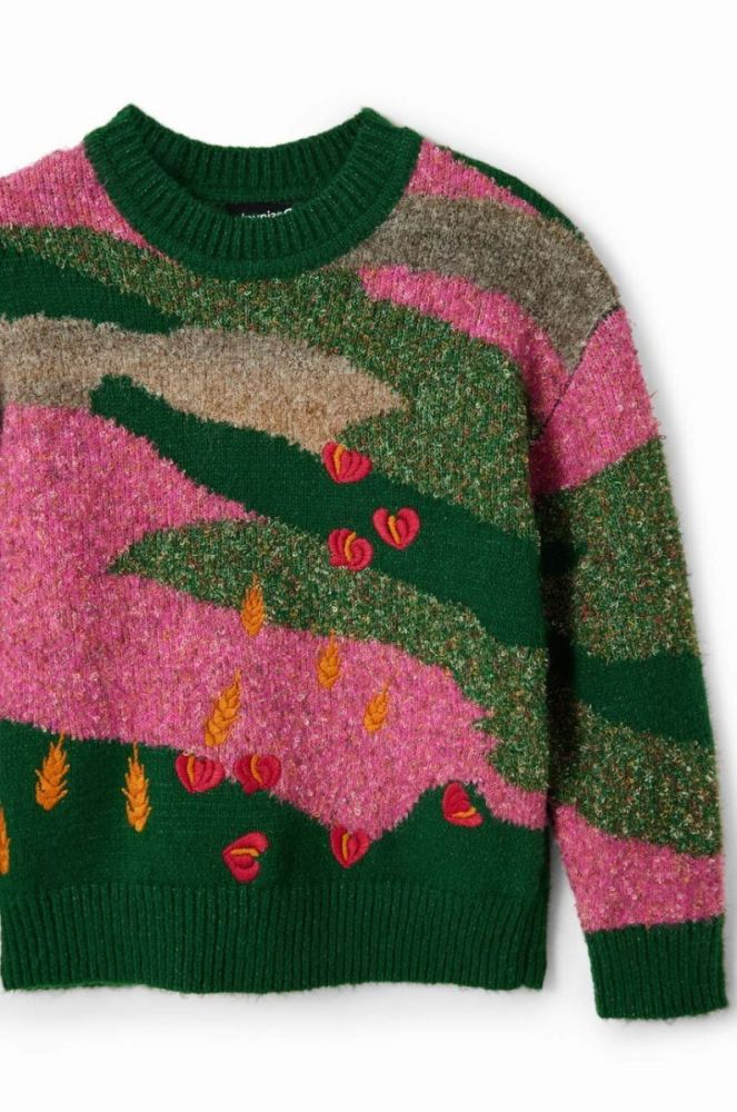 Дитячий светр з домішкою вовни Desigual колір рожевий фото 4