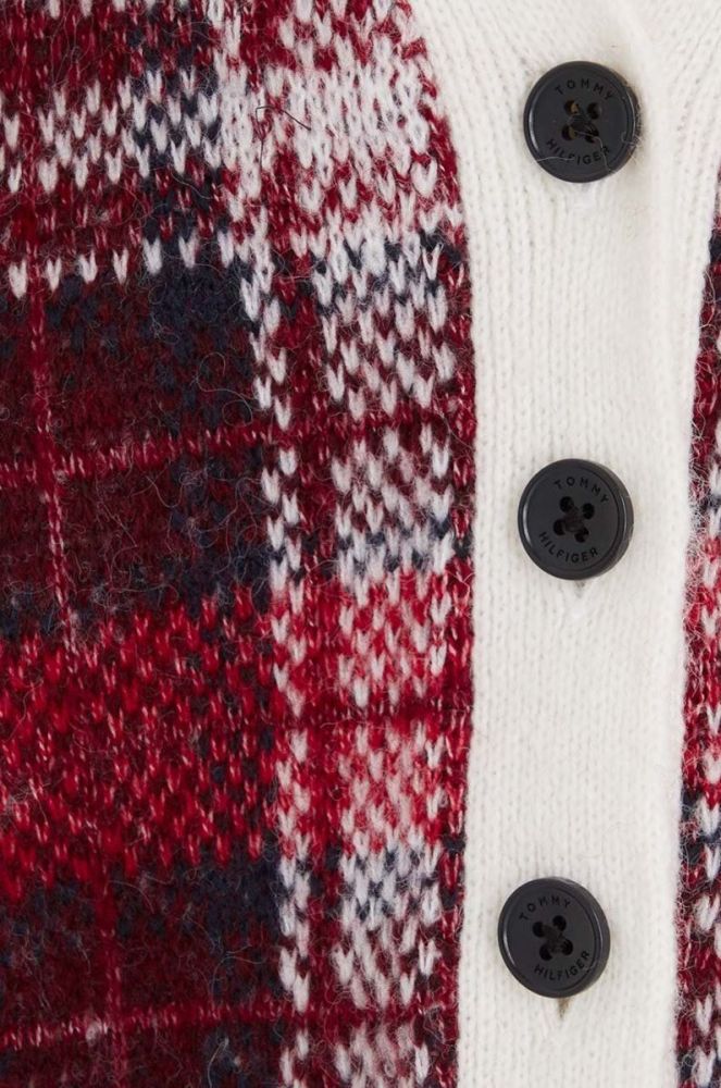 Дитячий кардиган з домішкою вовни Tommy Hilfiger колір червоний теплий (3610749) фото 3