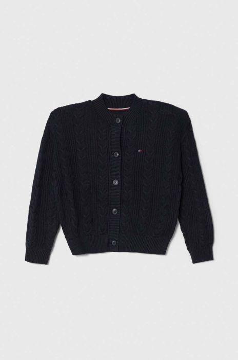 Дитячий бавовняний кардиган Tommy Hilfiger колір синій легкий