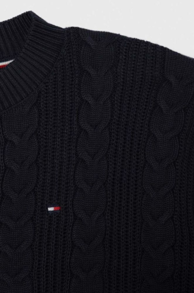 Дитячий бавовняний кардиган Tommy Hilfiger колір синій легкий фото 3