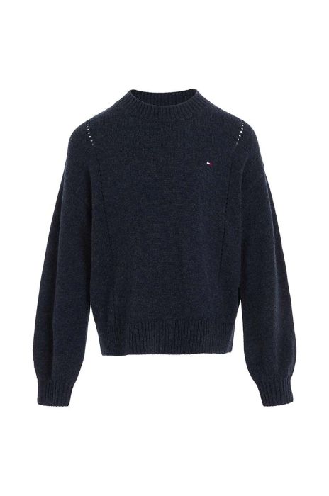 Вовняний дитячий светр Tommy Hilfiger колір синій легкий (3432342)