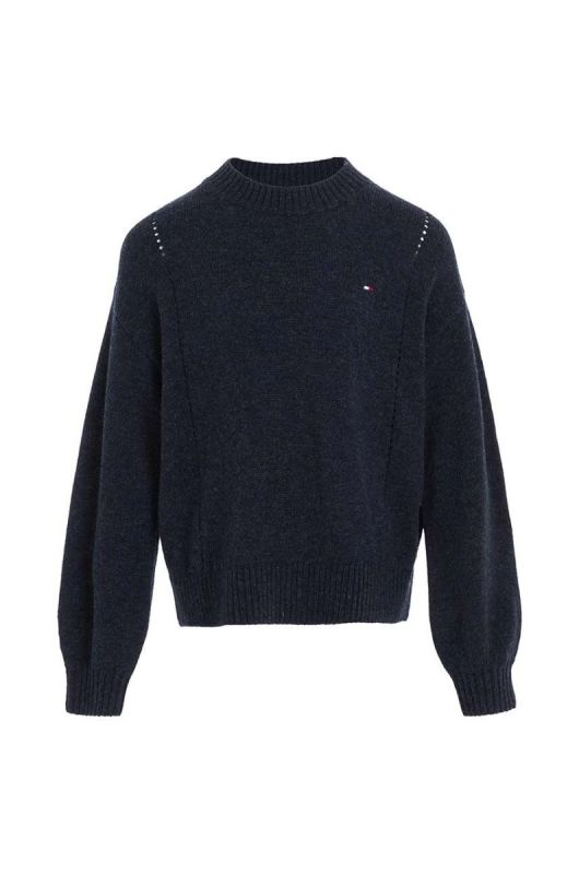 Вовняний дитячий светр Tommy Hilfiger колір синій легкий (3432342)
