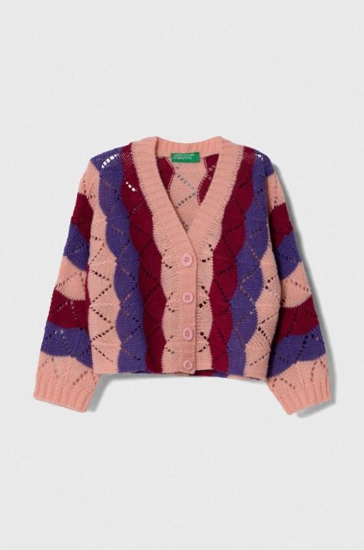 Кардиган з домішкою вовни United Colors of Benetton колір рожевий легкий (3411645)