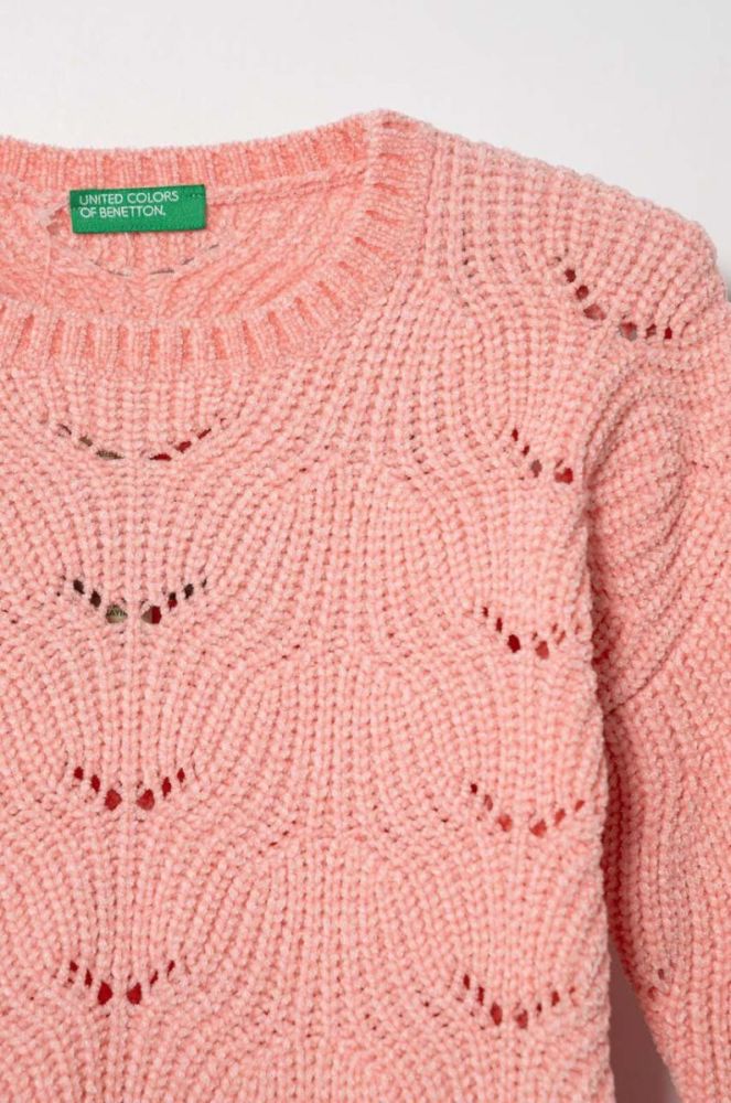 Дитячий светр United Colors of Benetton колір рожевий легкий (3516229) фото 3