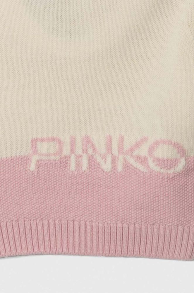 Вовняний дитячий светр Pinko Up колір рожевий фото 3