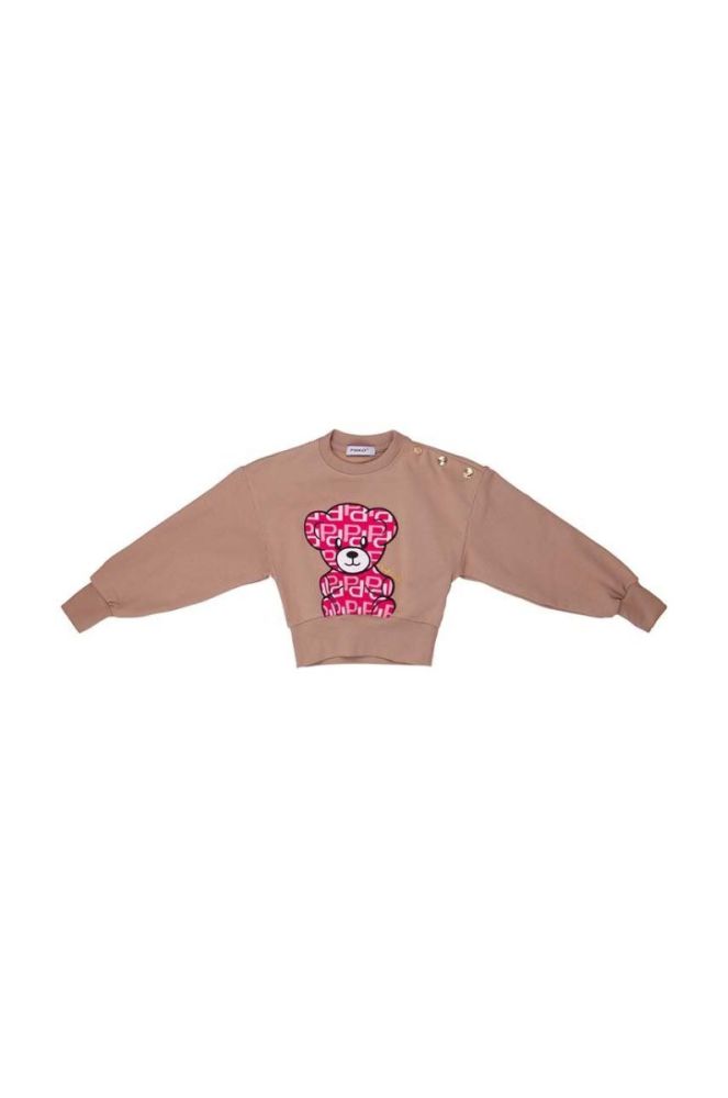 Дитяча кофта Pinko Up колір бежевий з аплікацією (3432357) фото 2