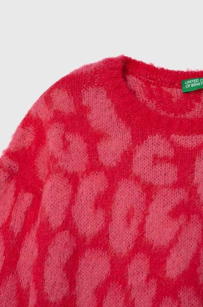 Дитячий светр з домішкою вовни United Colors of Benetton колір рожевий легкий (3592190) фото 3