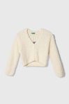 Дитячий кардиган United Colors of Benetton колір бежевий теплий