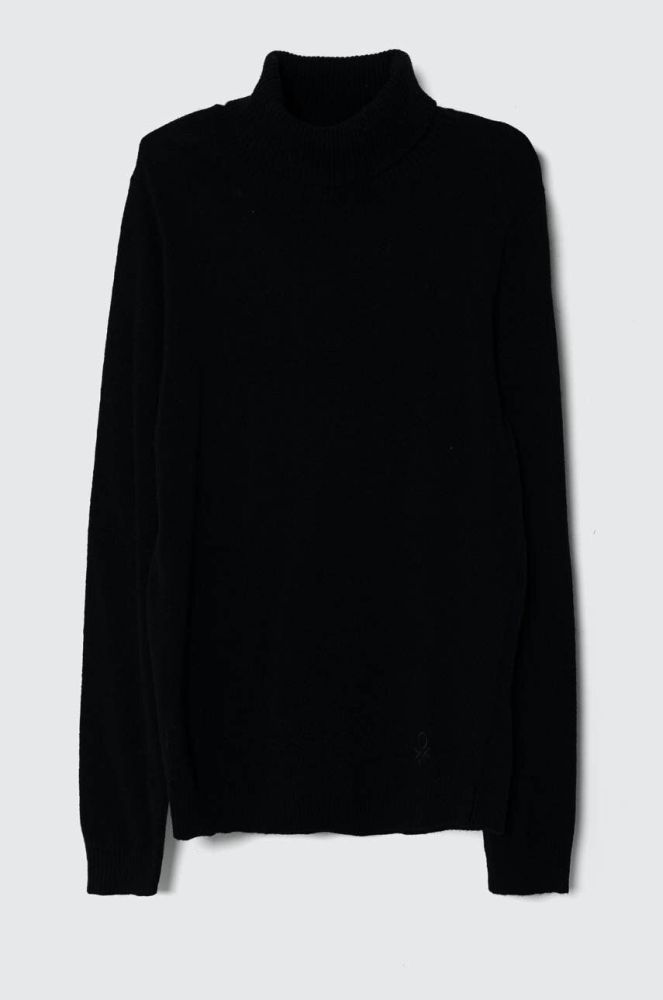 Дитячий светр з домішкою вовни United Colors of Benetton колір чорний легкий (3630521)