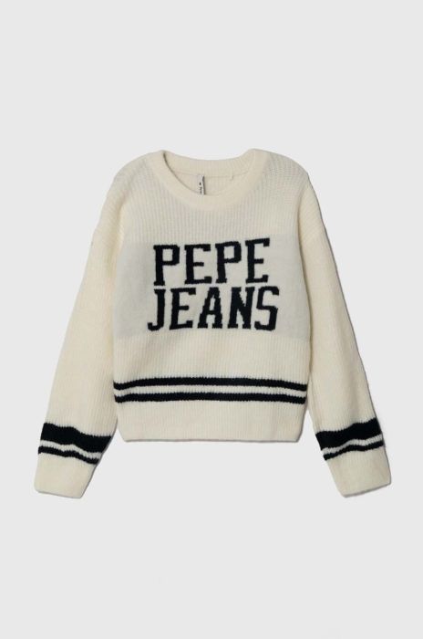 Дитячий светр з домішкою вовни Pepe Jeans колір бежевий теплий (3486927)