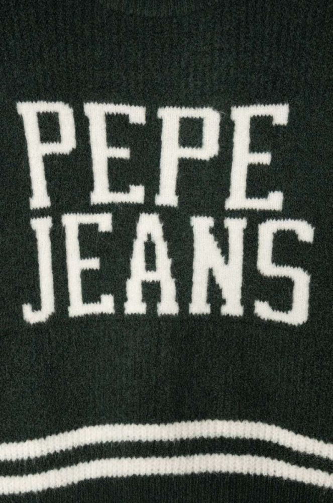 Дитячий светр з домішкою вовни Pepe Jeans колір зелений теплий фото 3
