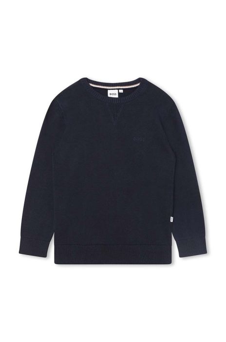 Дитячий бавовняний светр BOSS колір синій легкий (3422171)