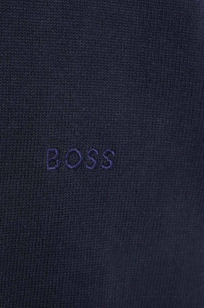 Дитячий бавовняний светр BOSS колір синій легкий (3422177) фото 3