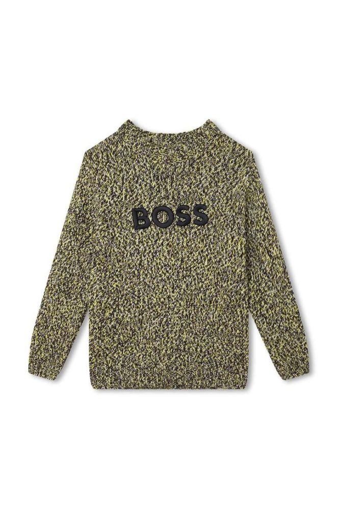 Дитячий светр з домішкою вовни BOSS колір зелений (3447530) фото 2