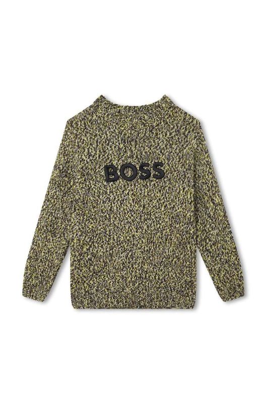 Дитячий светр з домішкою вовни BOSS колір зелений (3447530) фото 2