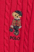Дитячий бавовняний кардиган Polo Ralph Lauren колір червоний