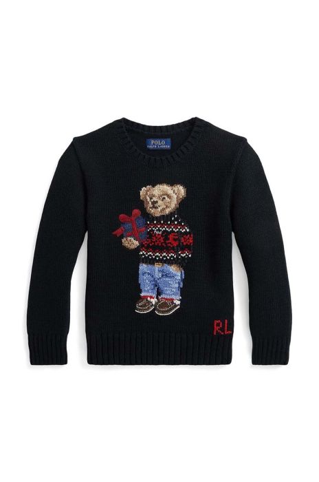 Дитячий бавовняний светр Polo Ralph Lauren колір чорний легкий (3642623)