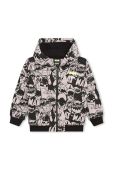 Дитяча бавовняна кофта Dkny x DC Comics колір чорний з капюшоном візерунок (3640578) Дитяча бавовняна кофта Dkny x DC Comics колір чорний з капюшоном візерунок (3640578)