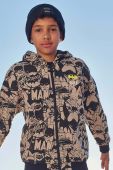 Дитяча бавовняна кофта Dkny x DC Comics колір чорний з капюшоном візерунок (3640578) Дитяча бавовняна кофта Dkny x DC Comics колір чорний з капюшоном візерунок (3640578)