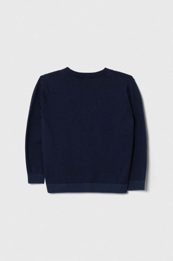 Дитячий бавовняний кардиган United Colors of Benetton колір синій легкий фото 2