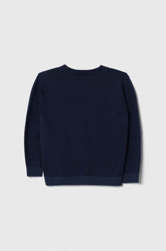 Дитячий бавовняний кардиган United Colors of Benetton колір синій легкий фото 2