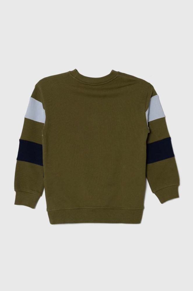 Дитяча бавовняна кофта United Colors of Benetton колір зелений візерунок (3401558) фото 2