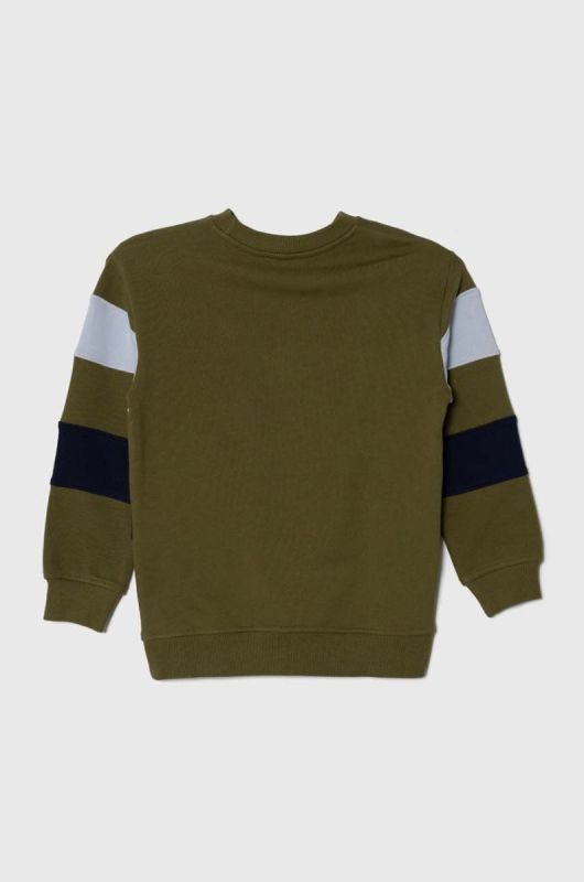 Дитяча бавовняна кофта United Colors of Benetton колір зелений візерунок (3401558) фото 2