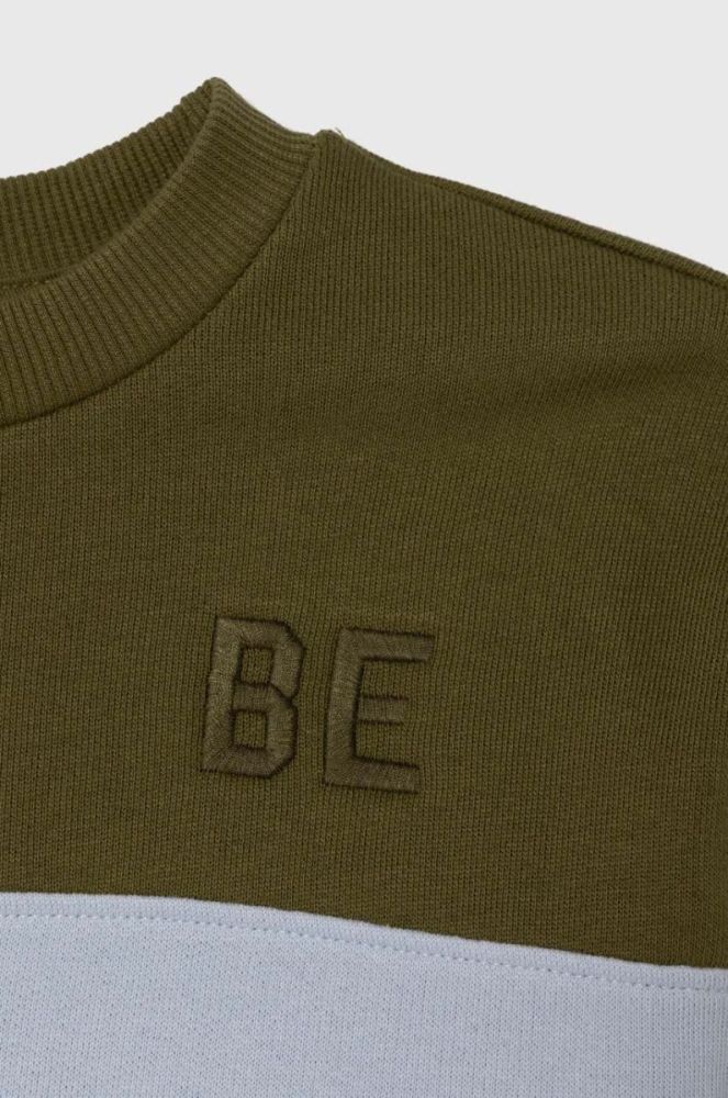 Дитяча бавовняна кофта United Colors of Benetton колір зелений візерунок (3401558) фото 3