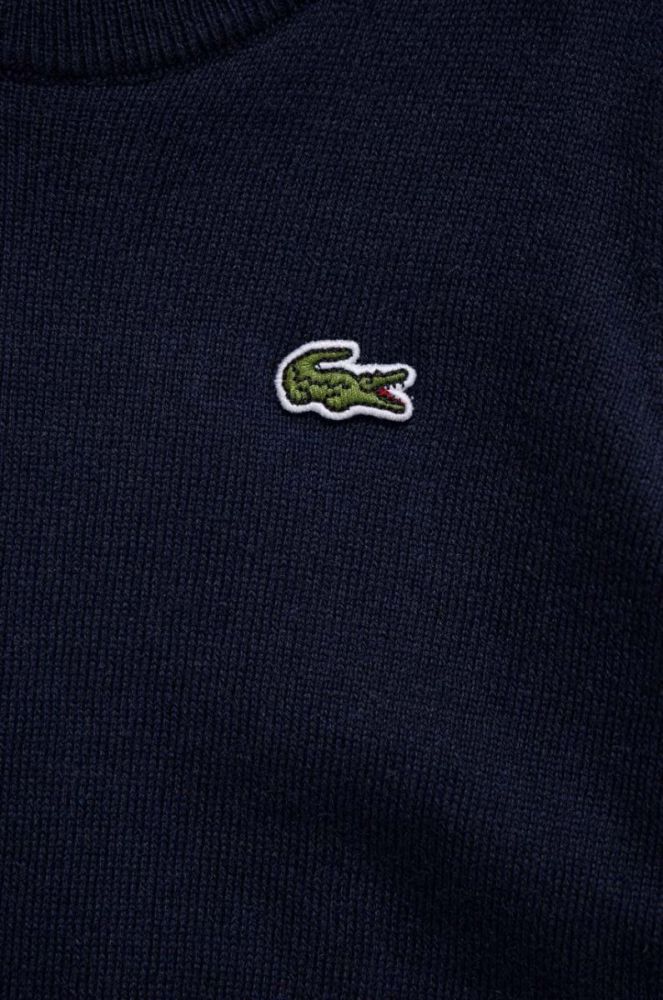 Дитячий светр з домішкою вовни Lacoste колір синій легкий фото 3
