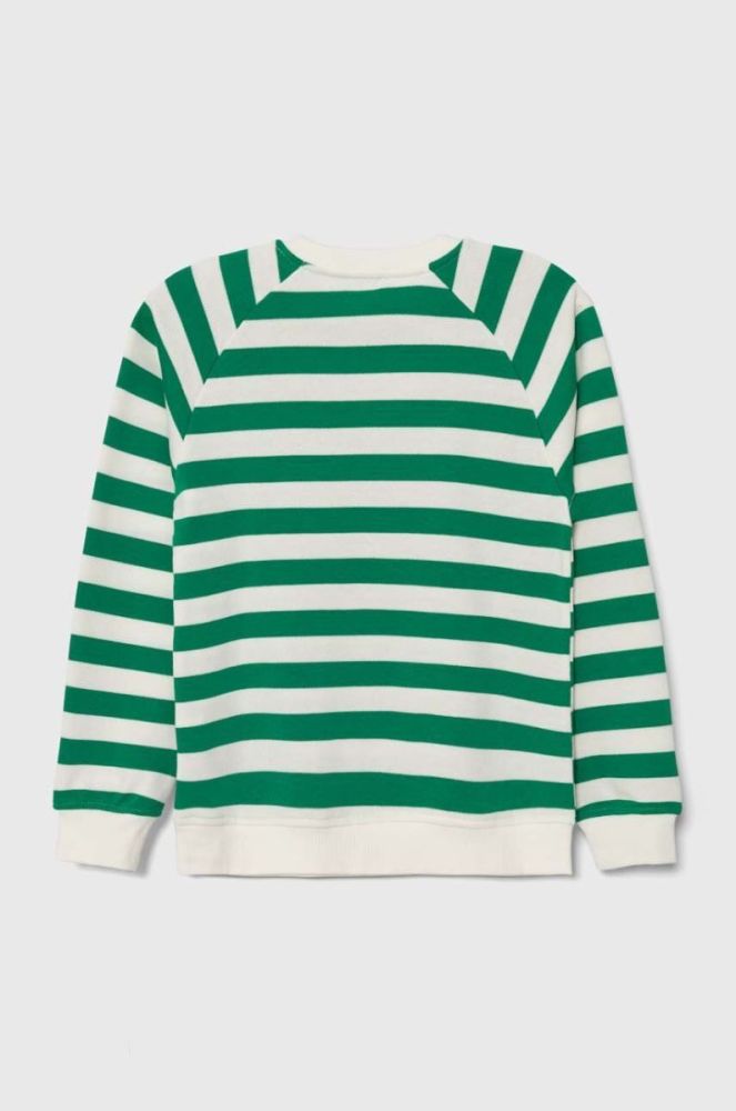 Дитяча бавовняна кофта United Colors of Benetton колір зелений візерунок (3520472) фото 2