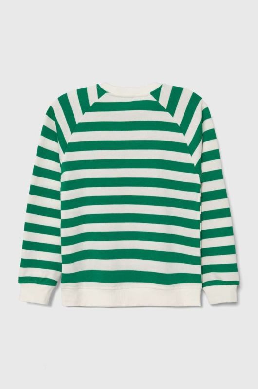 Дитяча бавовняна кофта United Colors of Benetton колір зелений візерунок (3520472) фото 2