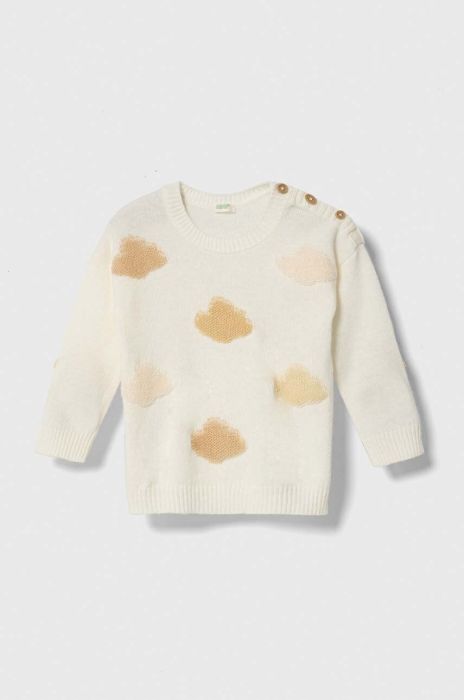 Дитячий светр з домішкою вовни United Colors of Benetton колір бежевий легкий (3657689)