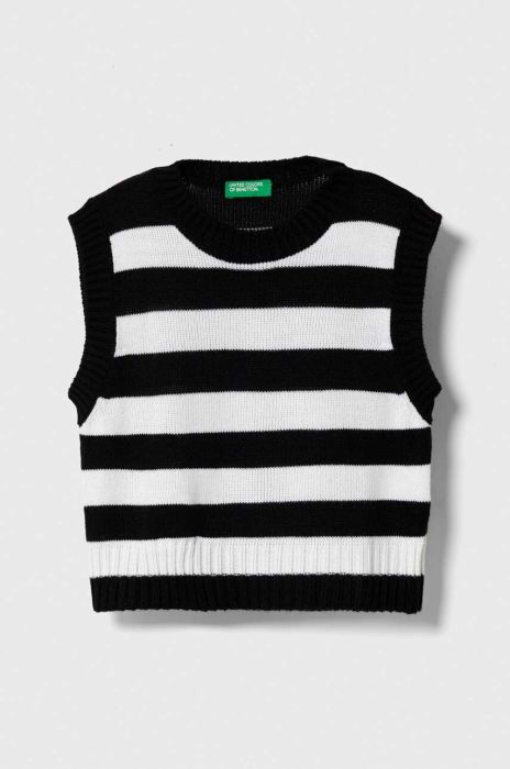 Безрукавка United Colors of Benetton колір чорний легкий